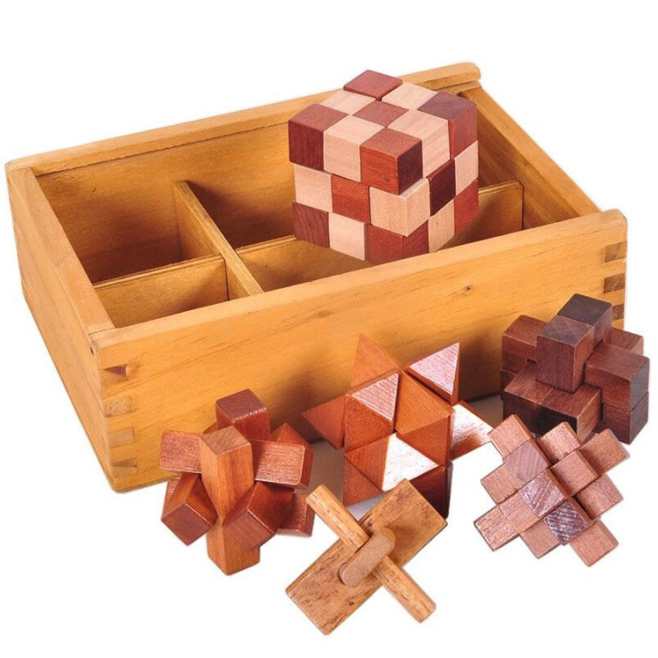 Coffret 6 Casse Tête en Bois Casse Tête Bois