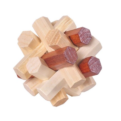 casse tête en bois hexagone 12 pièces