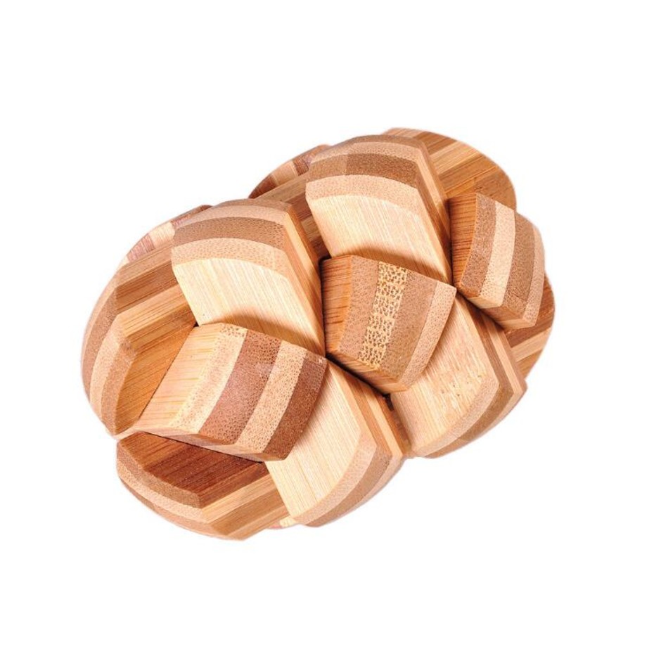 casse tête en bois double boule bambou