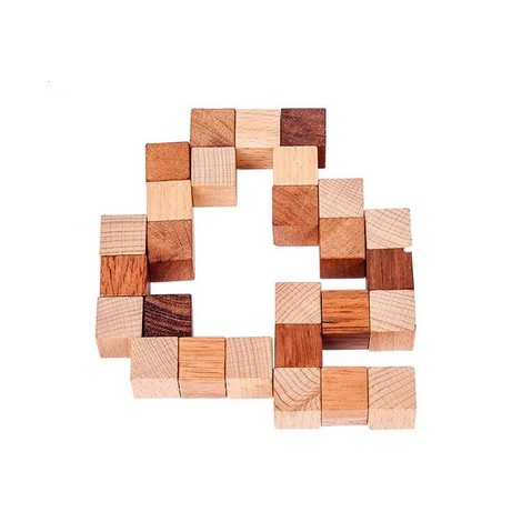 cube serpent en bois