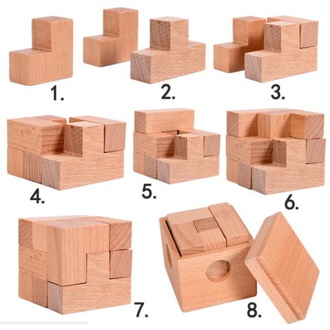 casse tête en bois boîte cube 3x3