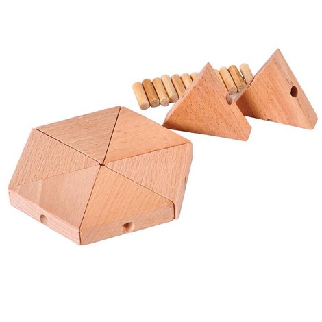 casse tête en bois triangle boule