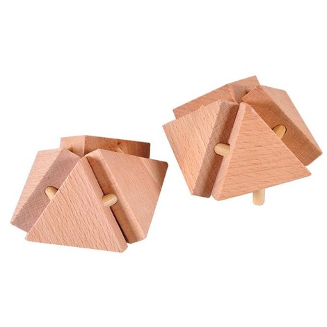 casse tête en bois triangle boule