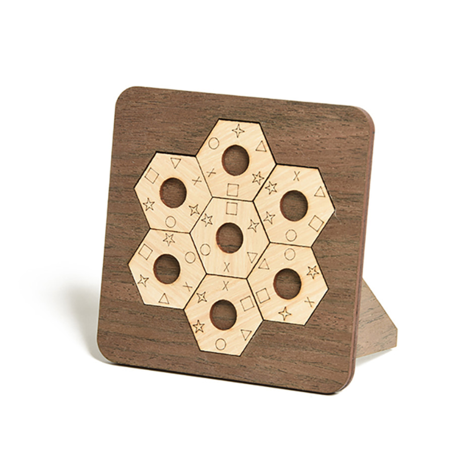 jeux en bois puzzle hexagone formes
