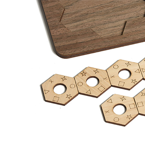 jeux en bois puzzle hexagone formes