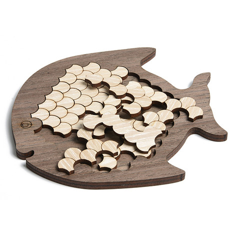 tangram en bois poisson