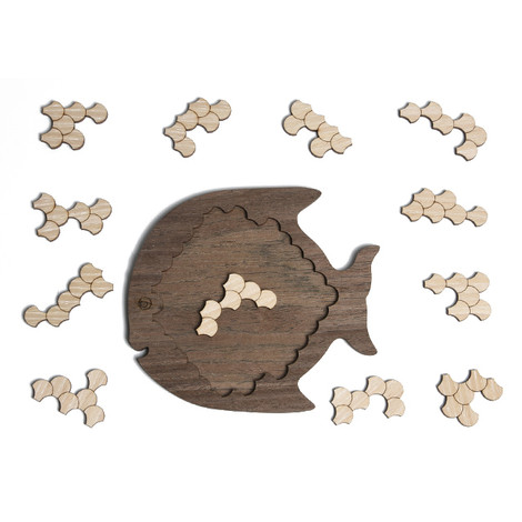 tangram en bois poisson