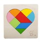 tangram en bois cœur multicolore