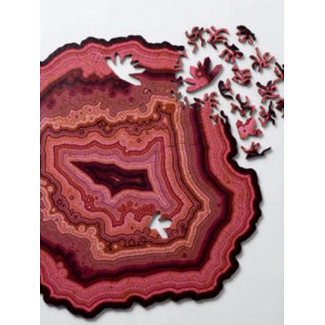 puzzle en bois agate rouge