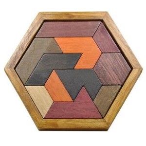 jeux en bois tangram hexagonal