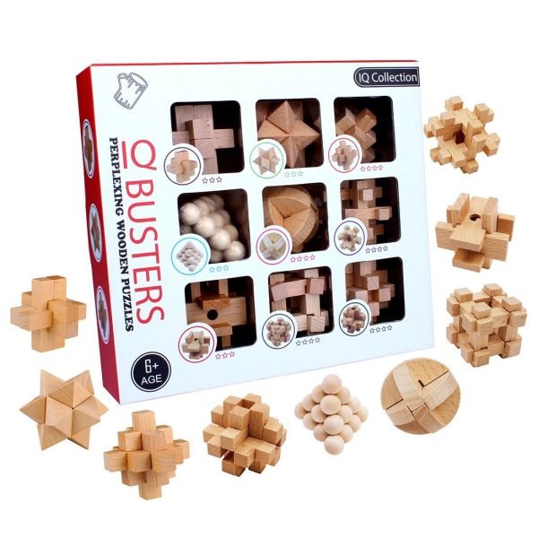 Coffret Jeux en Bois - Coffret de 9 Casse Tête Bois