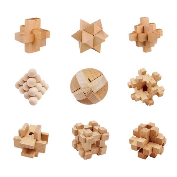 Coffret Jeux en Bois - Coffret de 9 Casse Tête Bois – Image 4