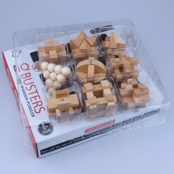 Coffret Jeux en Bois - Coffret de 9 Casse Tête Bois – Image 3