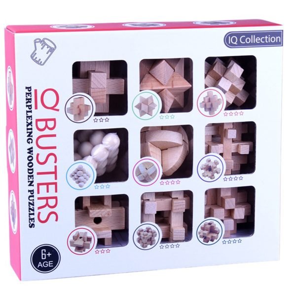 Coffret Jeux en Bois - Coffret de 9 Casse Tête Bois – Image 2