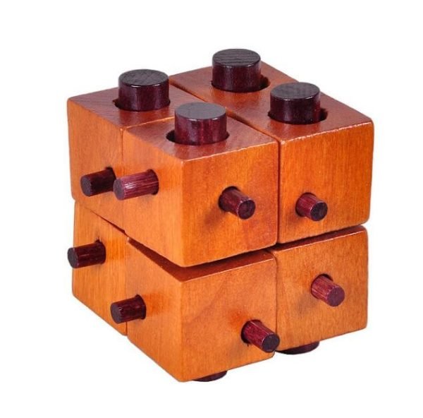 Casse Tête en Bois - Cube et Cylindre