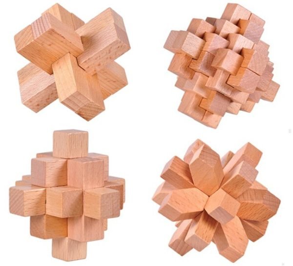 Coffret Jeux en Bois - Coffret 4 Casse-Tête Intermédiaire