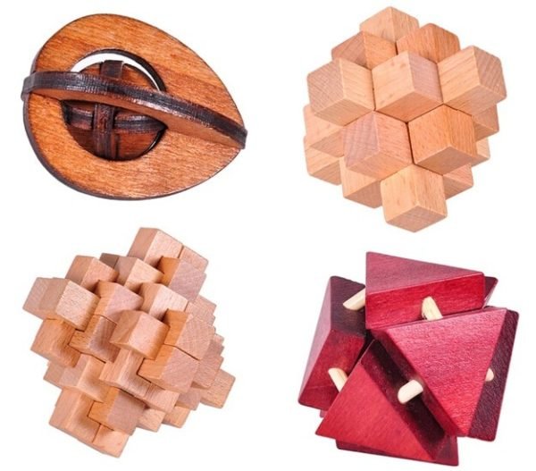Coffret Jeux en Bois - Coffret 4 Casse-Tête en Bois
