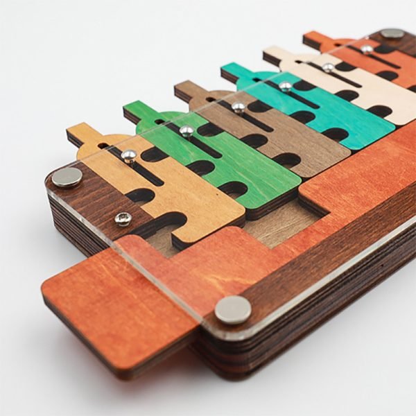 Casse Tête en Bois - Bouteilles en bois multicolores – Image 2