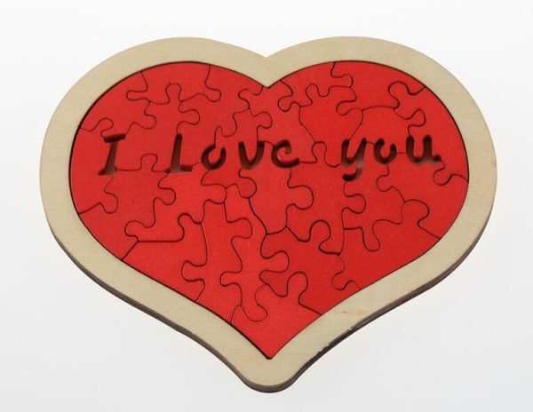 Tangram en Bois - "I Love You"