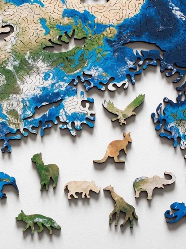 Puzzle en Bois - Planisphère Terre – Image 4