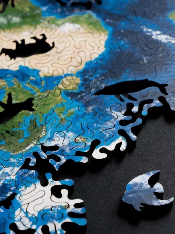 Puzzle en Bois - Planisphère Terre – Image 2