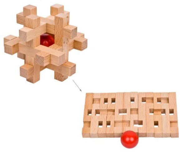Casse Tête en Bois - Bille en Cage – Image 2