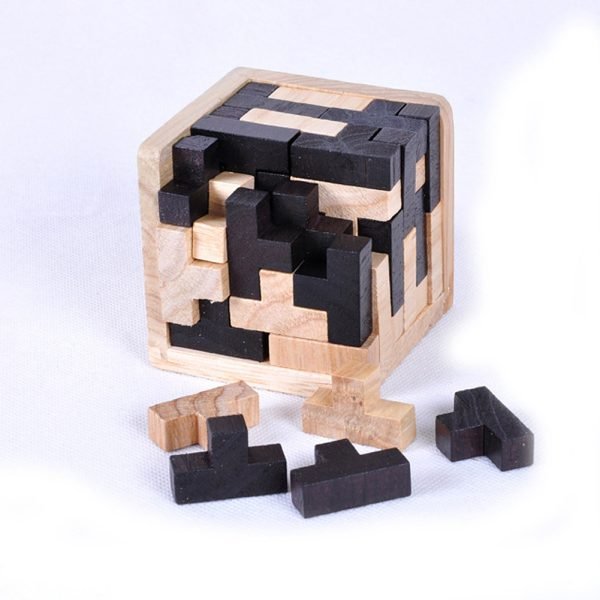 Casse Tête en Bois - Tetris Noir et Blanc – Image 2