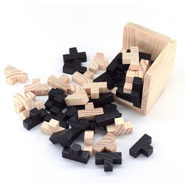Casse Tête en Bois - Tetris Noir et Blanc – Image 3
